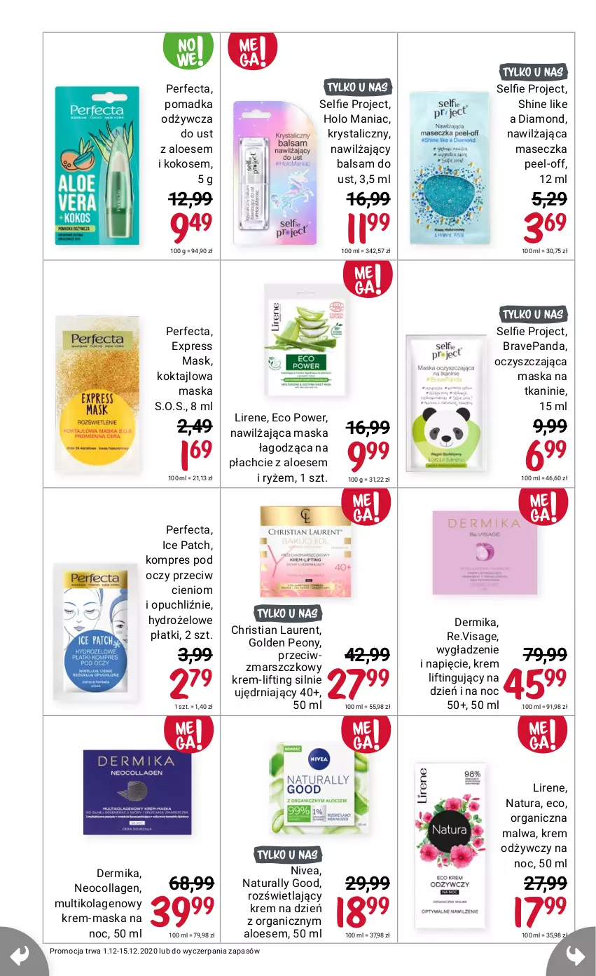 Gazetka promocyjna Rossmann - 1 Grudnia - ważna 01.12 do 15.12.2021 - strona 12 - produkty: Dermika, Kokos, Kolagen, Laur, Lirene, Mars, Maska, Nivea, Panda, Perfecta