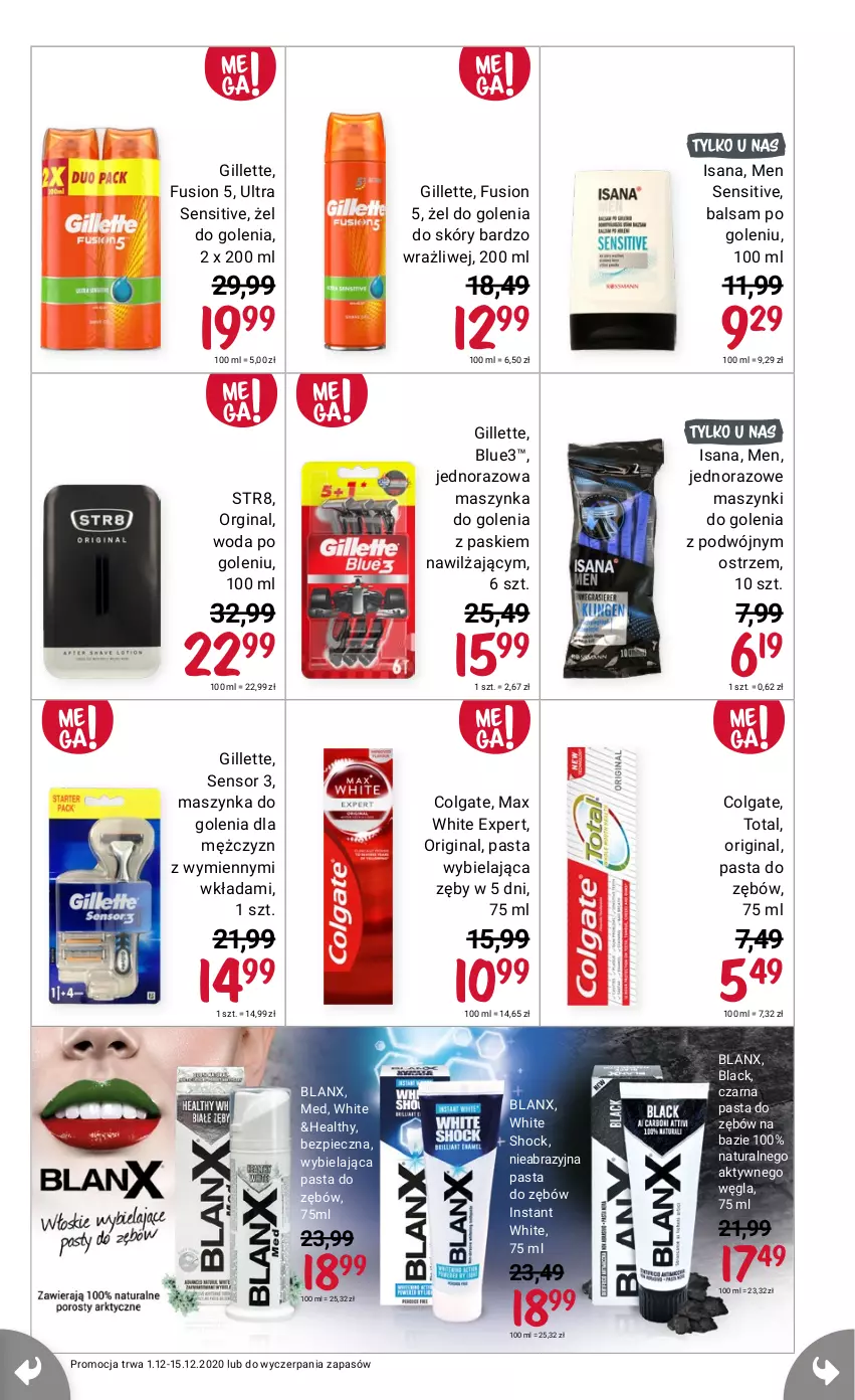 Gazetka promocyjna Rossmann - 1 Grudnia - ważna 01.12 do 15.12.2021 - strona 19 - produkty: Balsam po goleniu, Colgate, Fusion, Gillette, Gin, Isana, LG, Str8, Woda, Woda po goleniu