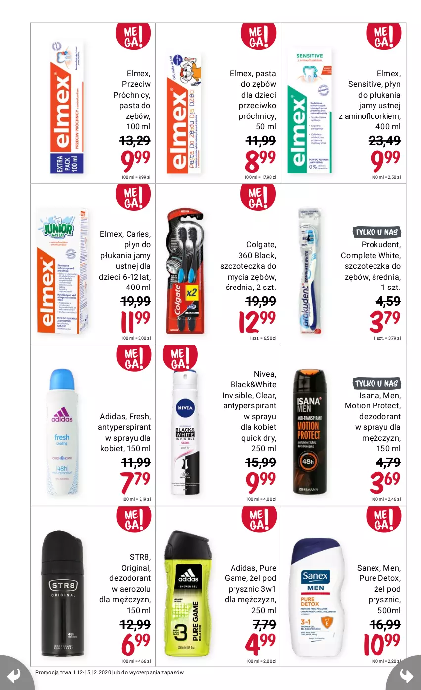 Gazetka promocyjna Rossmann - 1 Grudnia - ważna 01.12 do 15.12.2021 - strona 20 - produkty: Adidas, Antyperspirant, Colgate, Dezodorant, Dzieci, Elmex, Gin, Isana, Lack, LG, Nivea, Sanex, Str8, Szczoteczka