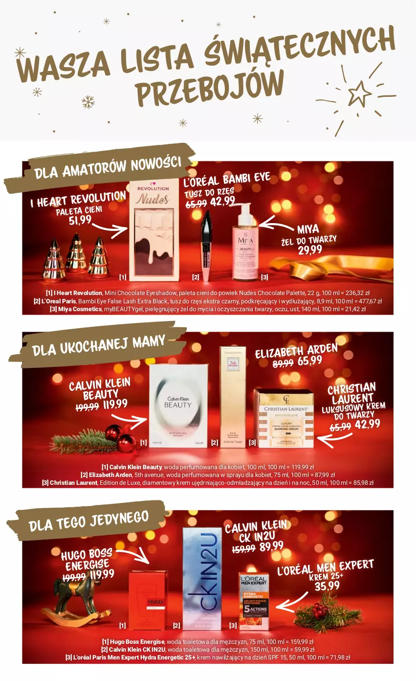 Gazetka promocyjna Rossmann - 1 Grudnia - ważna 01.12 do 15.12.2021 - strona 6 - produkty: Calvin Klein, Elizabeth Arden, Fa, Hugo Boss, Koc, Krem nawilżający, L’Oréal, Lack, Laur, Miya Cosmetics, Paleta, Palette, Perfum, Tusz, Woda, Woda perfumowana, Woda toaletowa