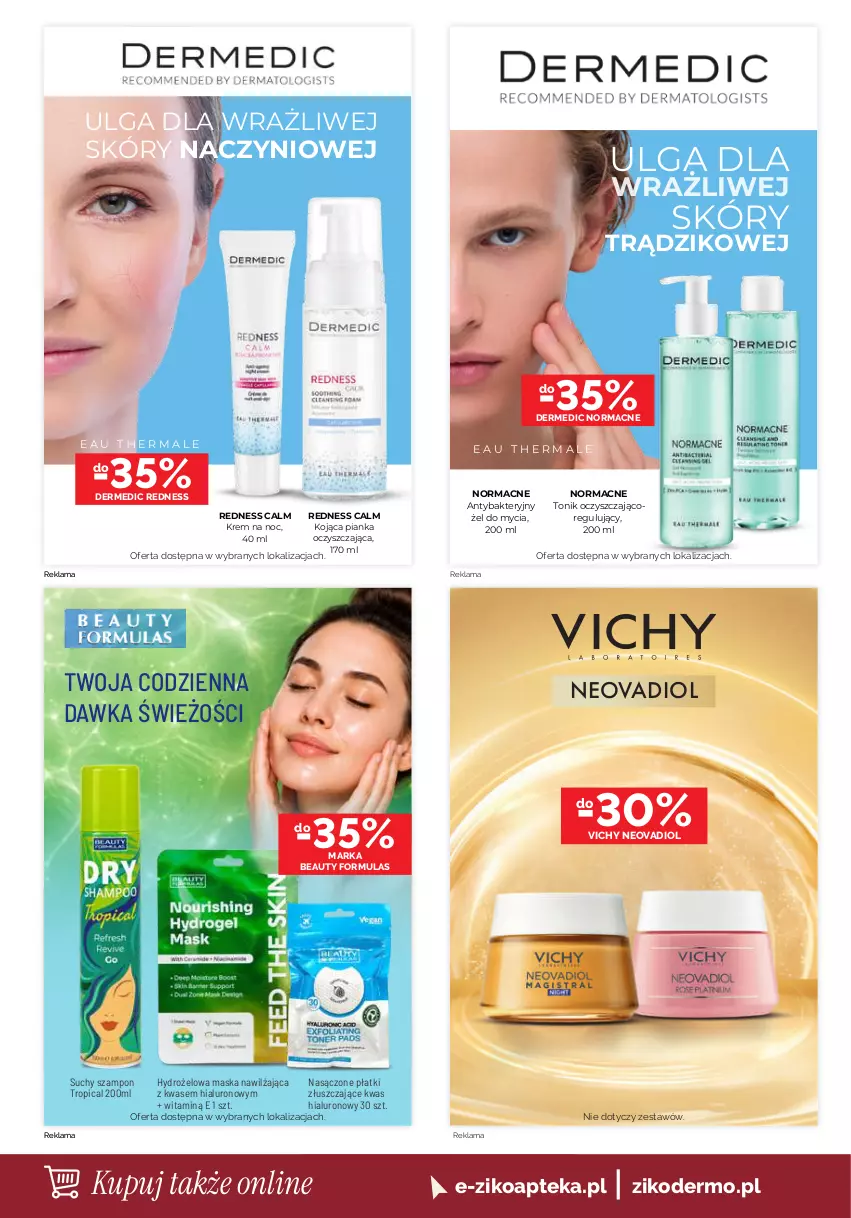 Gazetka promocyjna Ziko - Gazetka Ziko Dermo - ważna 10.09 do 23.09.2026 - strona 8 - produkty: Apteka, Dermedic, Krem na noc, LG, Maska, Suchy szampon, Szampon, Tonik, Tropical, Vichy