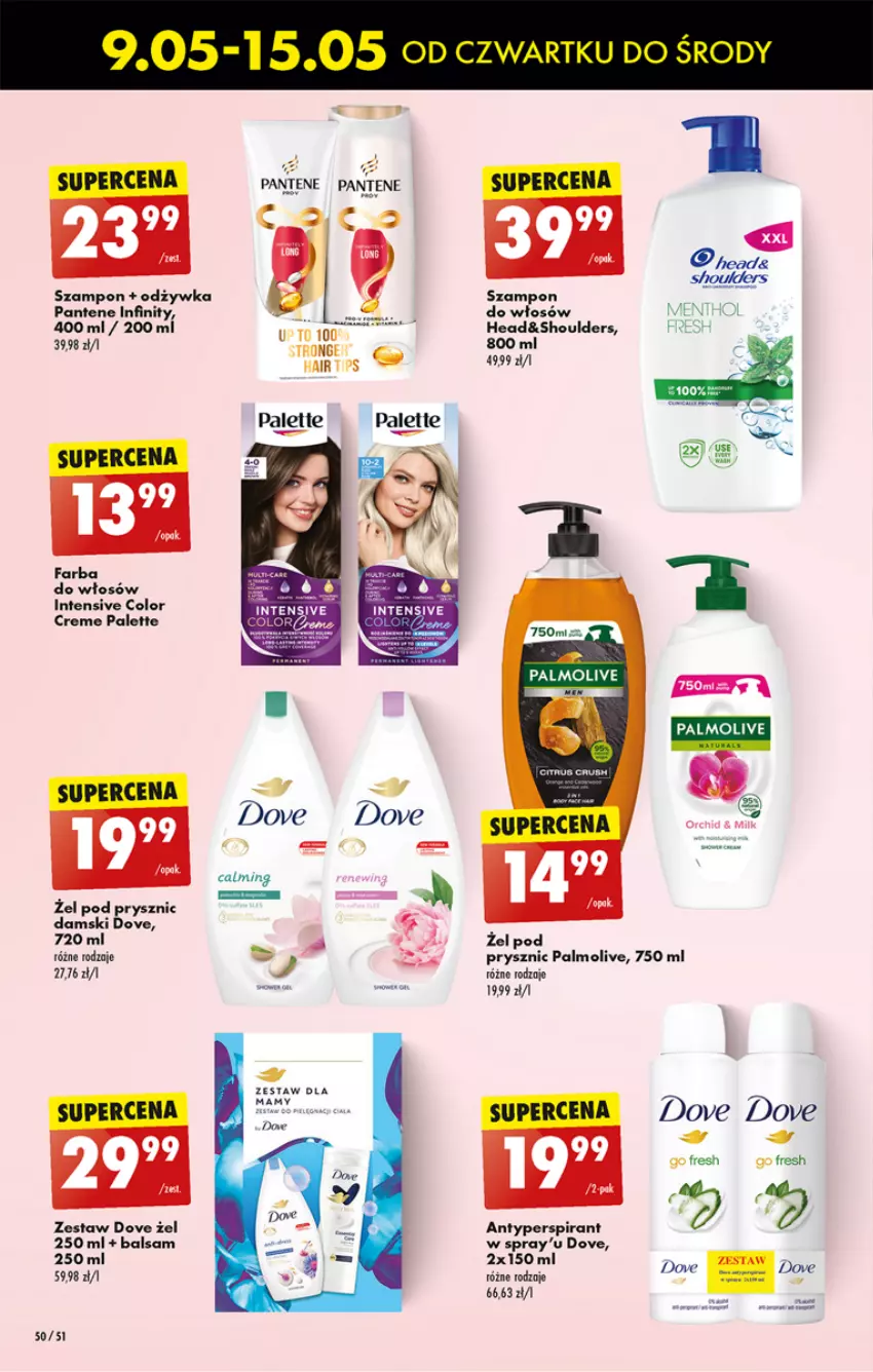 Gazetka promocyjna Biedronka - Od czwartku - ważna 09.05 do 15.05.2024 - strona 54 - produkty: Antyperspirant, Color Creme, Dove, Fa, Farba do włosów, Palette, Palmolive, Pantene, Szampon