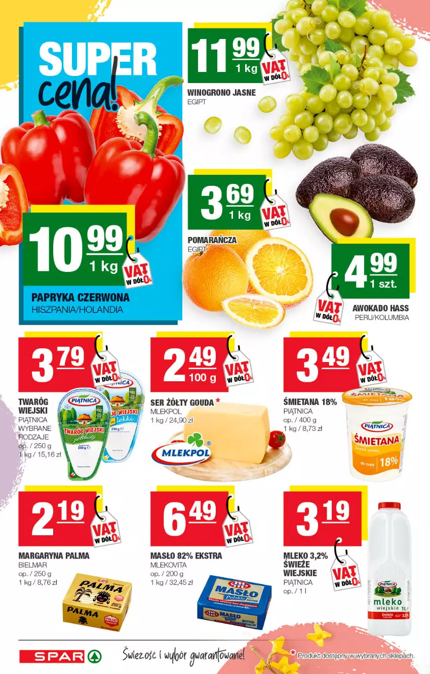 Gazetka promocyjna Spar - Spar - ważna 11.04 do 21.04.2022 - strona 2 - produkty: Gouda, LG, Margaryna, Masło, Mleko, Mlekovita, Palma, Piątnica, Ser, Twaróg, Wino