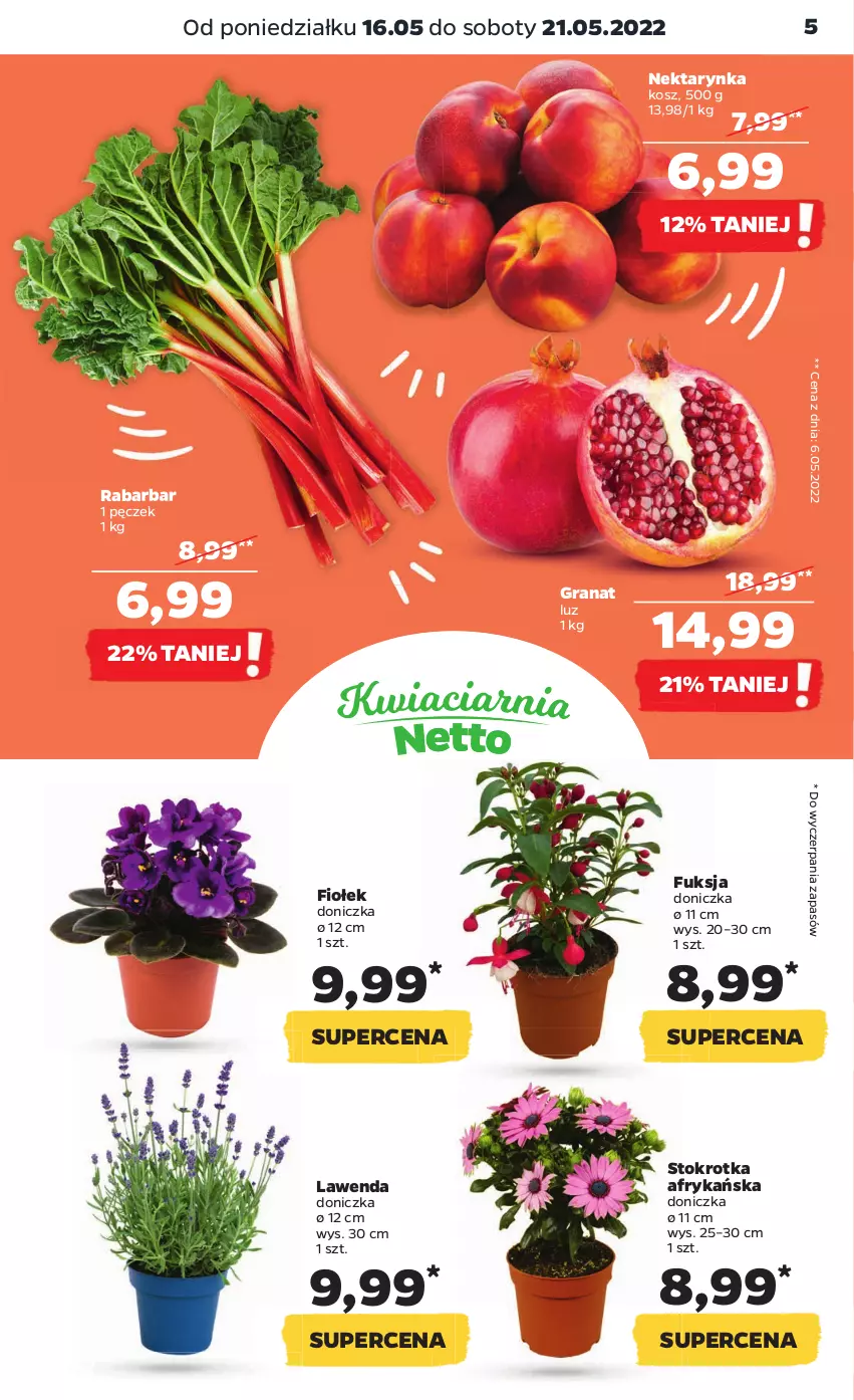 Gazetka promocyjna Netto - Gazetka spożywcza - ważna 16.05 do 21.05.2022 - strona 5 - produkty: Gra, Granat, Kosz, Nektar, Nektarynka