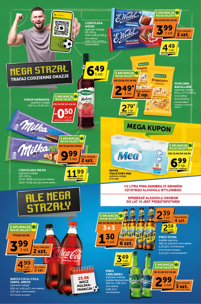 Gazetka promocyjna ABC - ważna 13.06 do 25.06.2024 - strona 2 - produkty: Bakalland, Carlsberg, Czekolada, Fa, Fanta, Herbapol, Milka, Olej, Papier, Popcorn, Sprite, Syrop