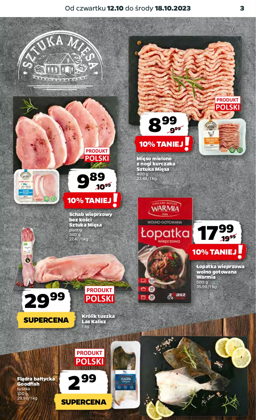 Gazetka promocyjna Netto - Artykuły spożywcze - ważna 12.10 do 18.10.2023 - strona 3 - produkty: Królik, Kurczak, Mięso, Mięso mielone, Schab wieprzowy, Tusz