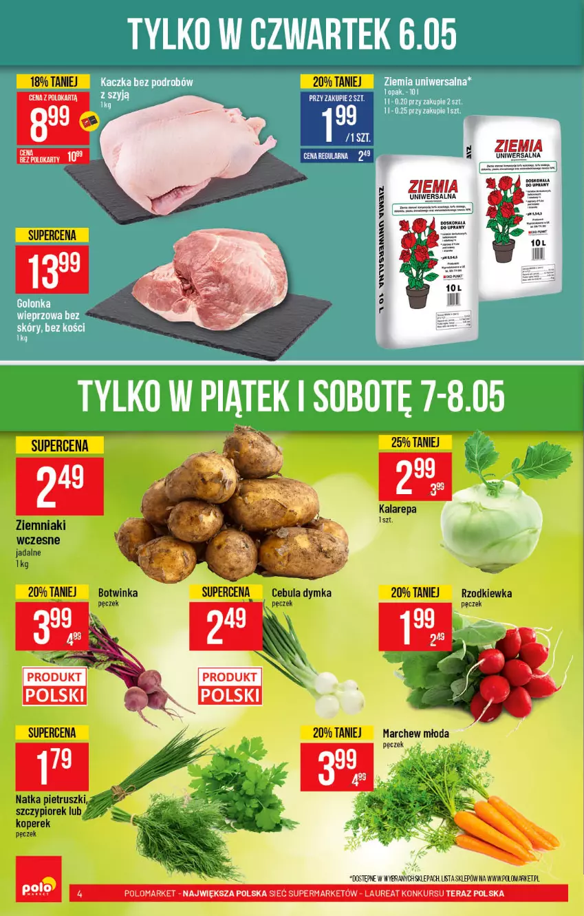 Gazetka promocyjna PoloMarket - Gazetka promocyjna  r - ważna 05.05 do 11.05.2021 - strona 4 - produkty: Cebula, Inka, Laur, Natka pietruszki, Rzodkiewka, Tera, Ziemniaki