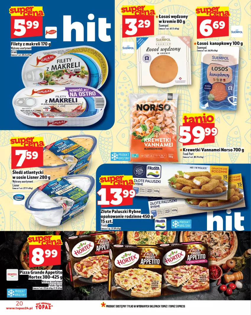 Gazetka promocyjna Topaz - Gazetka - ważna 12.06 do 18.06.2025 - strona 20 - produkty: Gra, Hortex, Krewetki, Lisner, Ogród, Pizza, Por, Sos, Suempol, Top