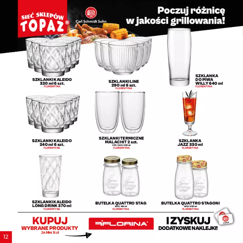 Gazetka promocyjna Topaz - Gazetka - ważna 29.04 do 18.07.2021 - strona 11 - produkty: Grill, Klej, Lanki, Szklanka, Tago