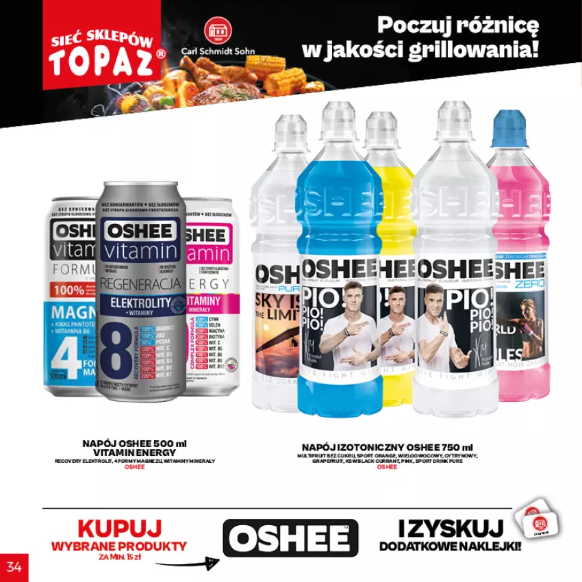 Gazetka promocyjna Topaz - Gazetka - ważna 29.04 do 18.07.2021 - strona 33 - produkty: Gra, Klej, Napój, Oshee, Por, Pur, Sport