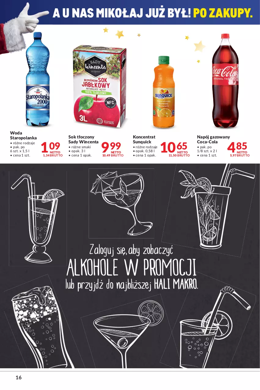 Gazetka promocyjna Makro - [Oferta promocyjna] Artykuły spożywcze i przemysłowe - ważna 30.11 do 13.12.2021 - strona 16 - produkty: Coca-Cola, Napój, Napój gazowany, Sok, Staropolanka, Woda