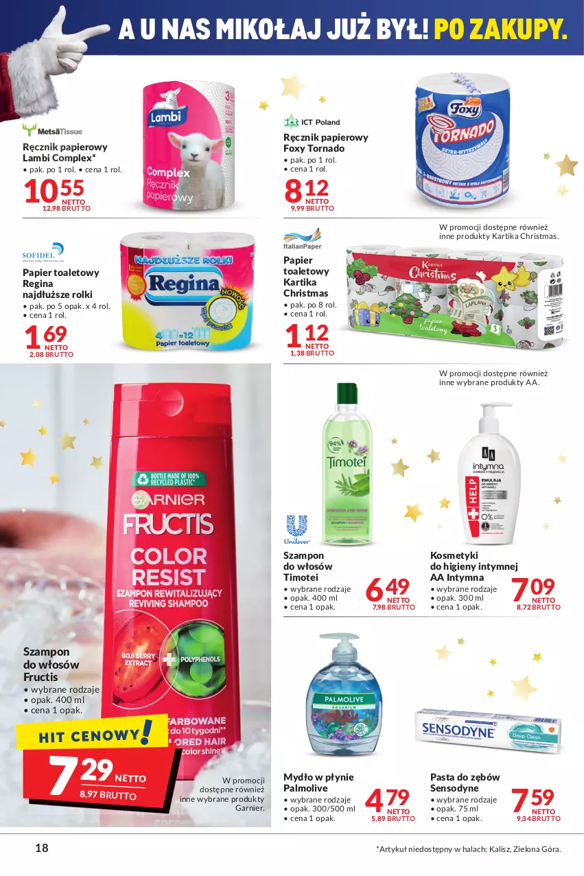 Gazetka promocyjna Makro - [Oferta promocyjna] Artykuły spożywcze i przemysłowe - ważna 30.11 do 13.12.2021 - strona 18 - produkty: Foxy, Fructis, Garnier, Gin, Mydło, Mydło w płynie, Palmolive, Papier, Papier toaletowy, Pasta do zębów, Ręcznik, Rolki, Sensodyne, Szampon