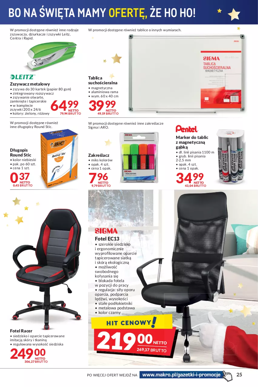 Gazetka promocyjna Makro - [Oferta promocyjna] Artykuły spożywcze i przemysłowe - ważna 30.11 do 13.12.2021 - strona 25 - produkty: Acer, Długopis, Fotel, Marker, Papier, Por, Rama, Siedzisko, Sok, Tablica suchościeralna