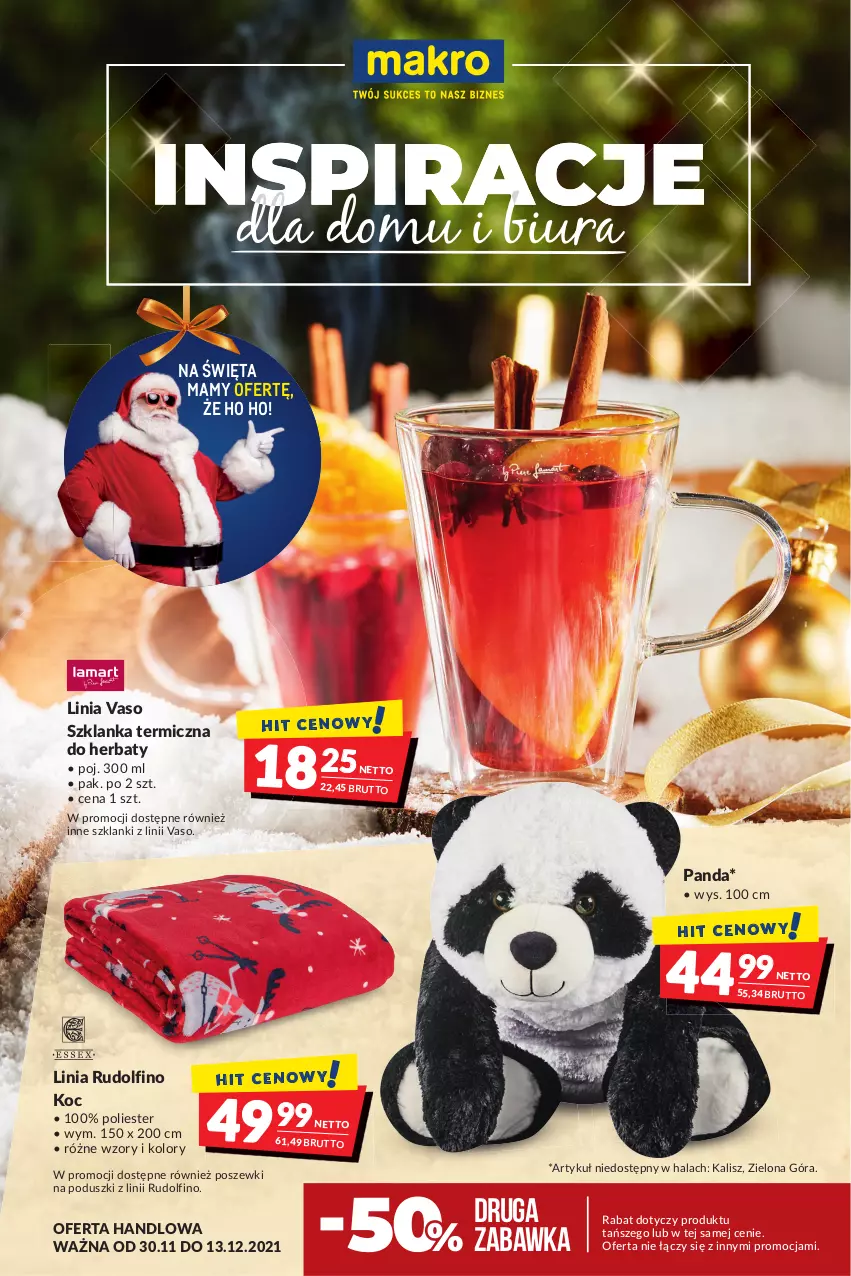 Gazetka promocyjna Makro - [Oferta promocyjna] Artykuły spożywcze i przemysłowe - ważna 30.11 do 13.12.2021 - strona 34 - produkty: Koc, Lanki, Panda, Szklanka, Zabawka