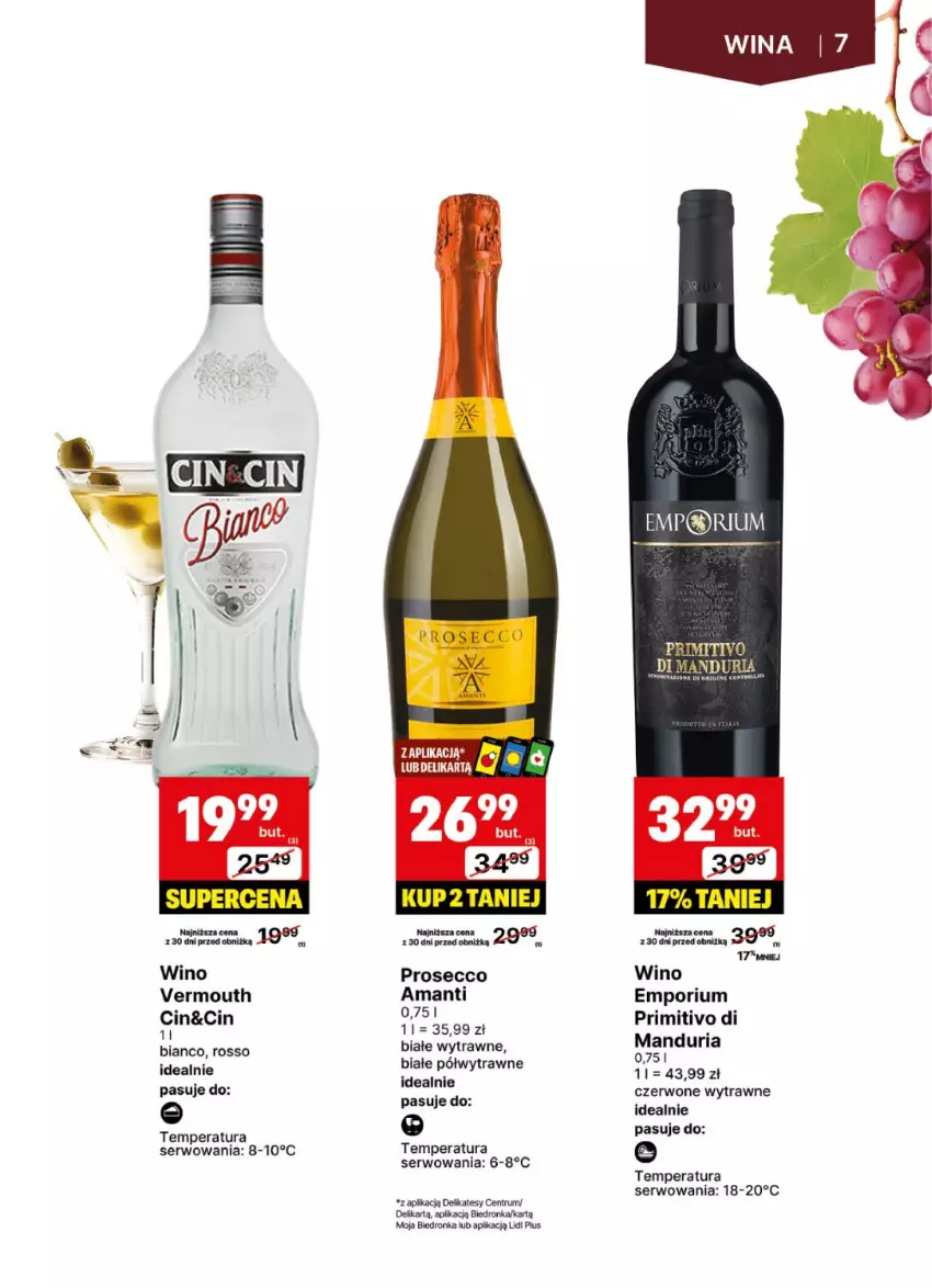 Gazetka promocyjna Delikatesy Centrum - DeliBarek DC39-DC40 - ważna 23.09 do 06.10.2024 - strona 7 - produkty: Dron, Por, Prosecco, Rum, Ser, Vermouth, Wino