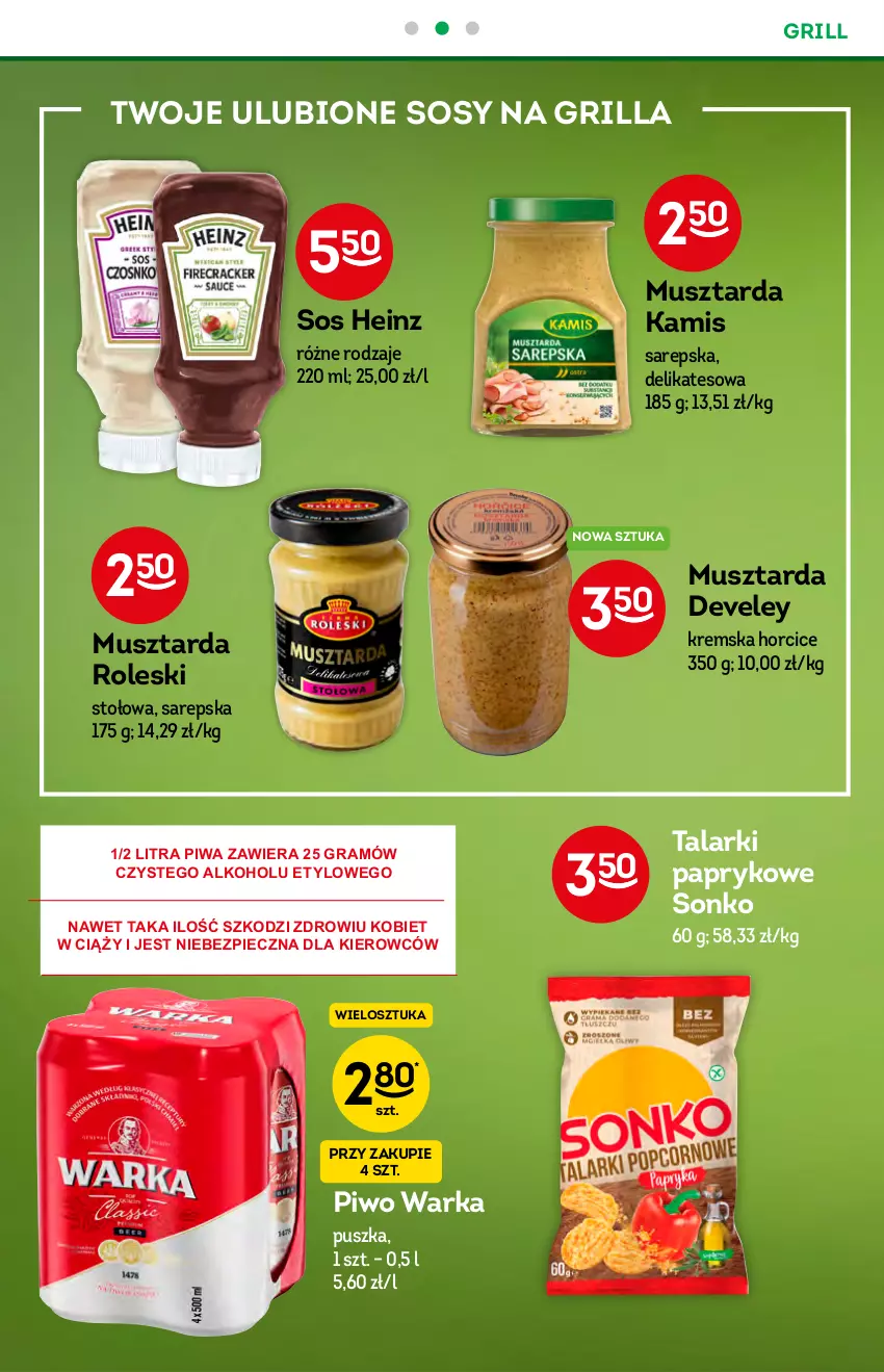 Gazetka promocyjna Żabka - ważna 07.07 do 13.07.2021 - strona 20 - produkty: Gra, Grill, Heinz, Kamis, Mus, Musztarda, Piec, Piwa, Piwo, Sonko, Sos, Warka