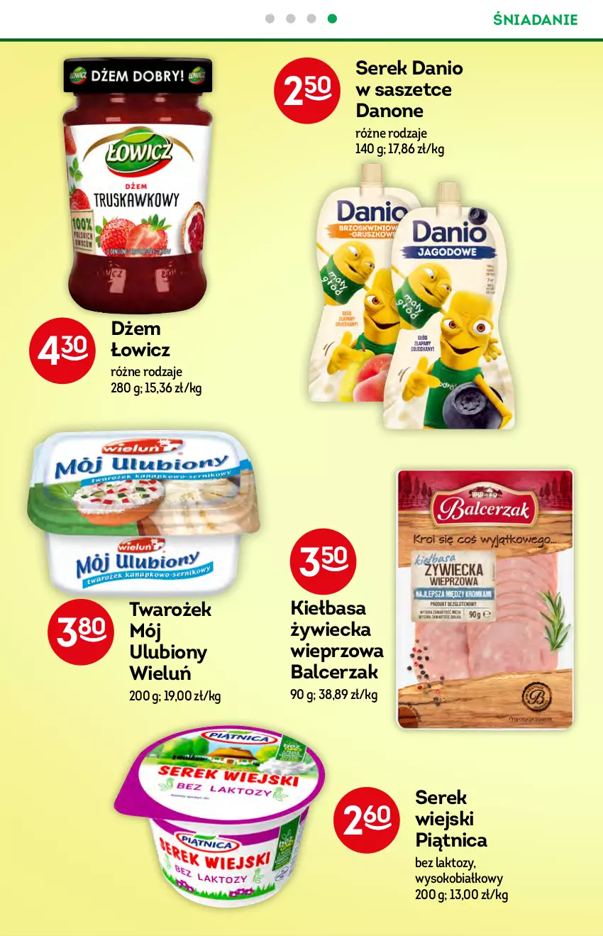 Gazetka promocyjna Żabka - ważna 07.07 do 13.07.2021 - strona 30 - produkty: Danio, Danone, Dżem, Kiełbasa, Piątnica, Ser, Serek, Serek wiejski, Sok