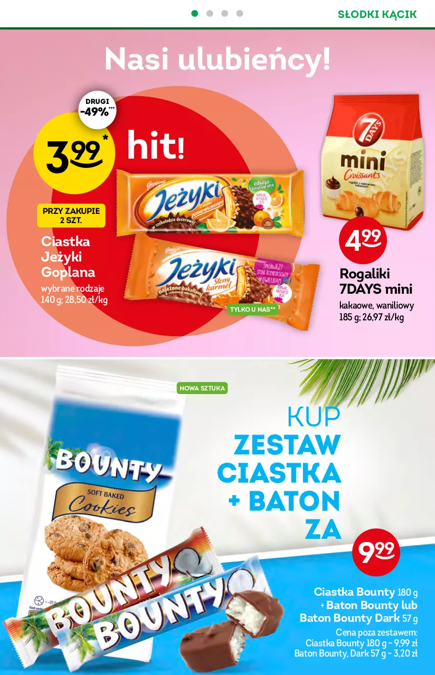 Gazetka promocyjna Żabka - ważna 07.07 do 13.07.2021 - strona 38 - produkty: Baton, Bounty, Ciastka, Goplana, Jeżyki, Kakao, LANA, O nas, Rogal