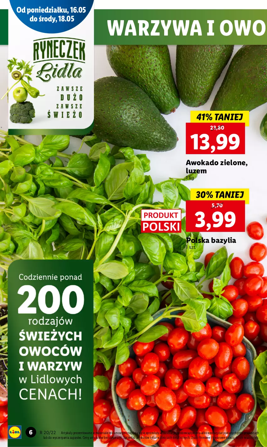 Gazetka promocyjna Lidl - GAZETKA - ważna 16.05 do 18.05.2022 - strona 6 - produkty: Bazyl, Bazylia, Warzywa