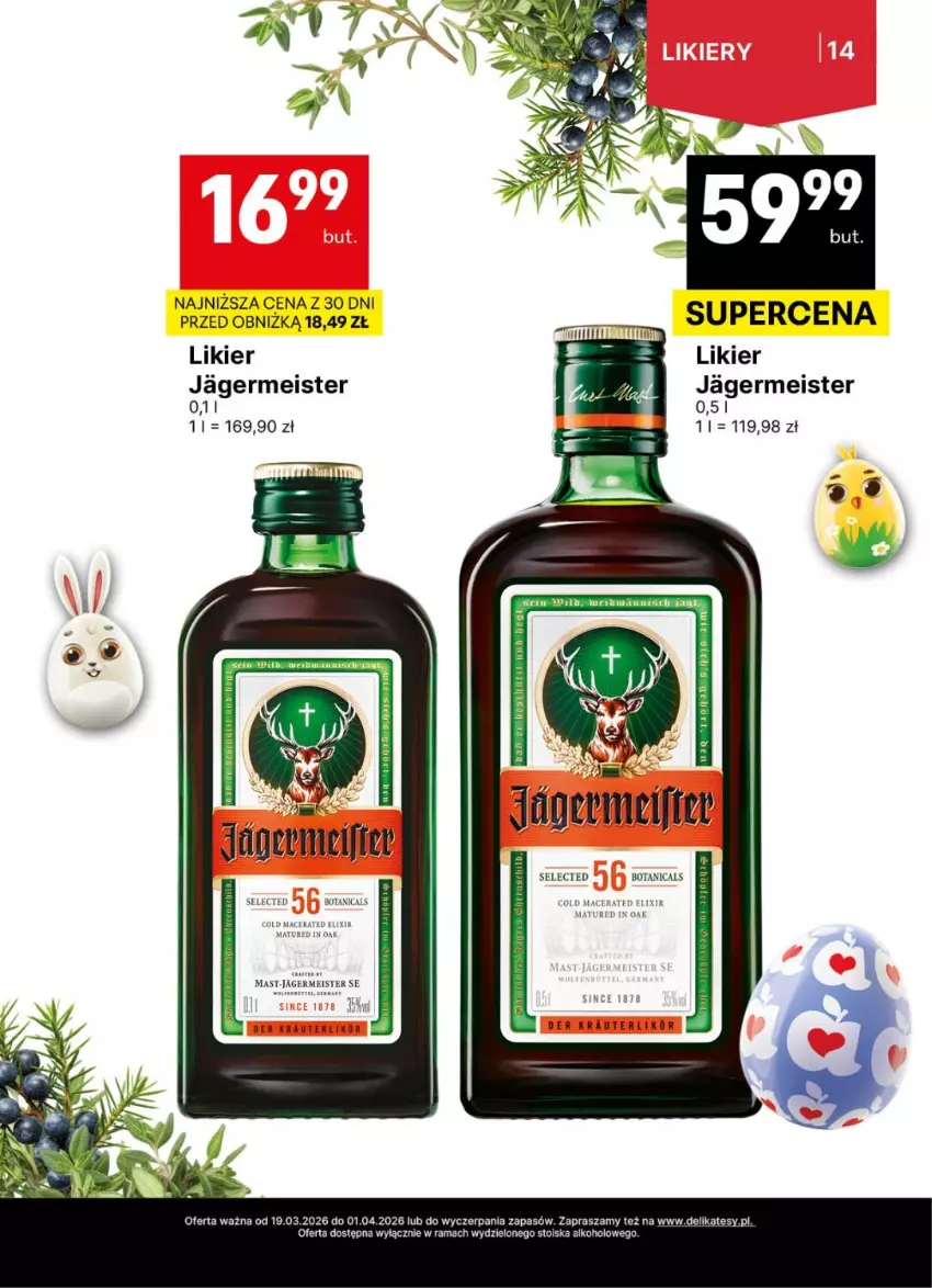 Gazetka promocyjna Delikatesy Centrum - Delibarek DC12-DC13 - ważna 19.03 do 01.04.2026 - strona 14 - produkty: Acer, Jagermeister, Likier, Rama