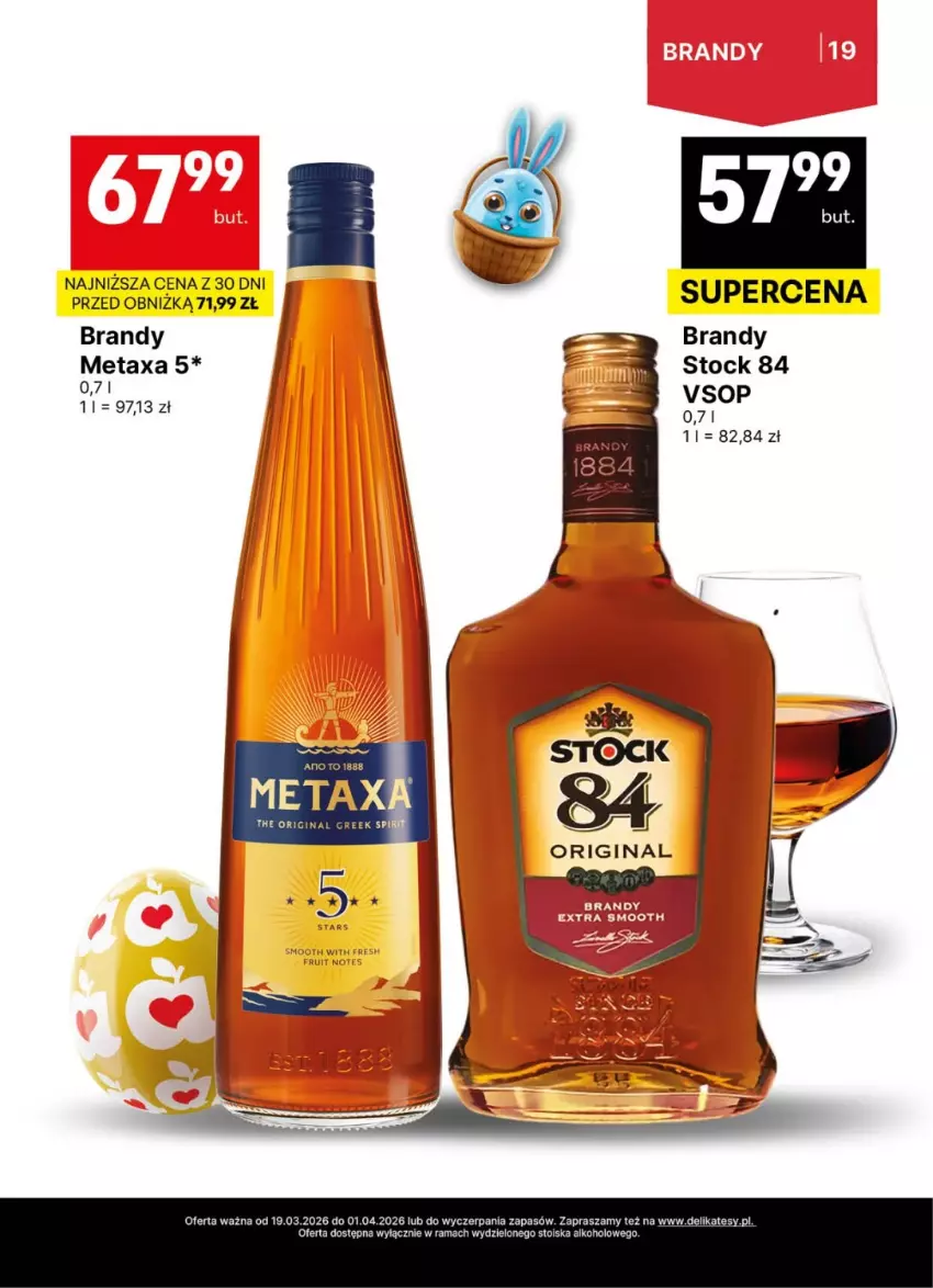 Gazetka promocyjna Delikatesy Centrum - Delibarek DC12-DC13 - ważna 19.03 do 01.04.2026 - strona 19 - produkty: Brandy, Gin, Metaxa, Rama, Stock