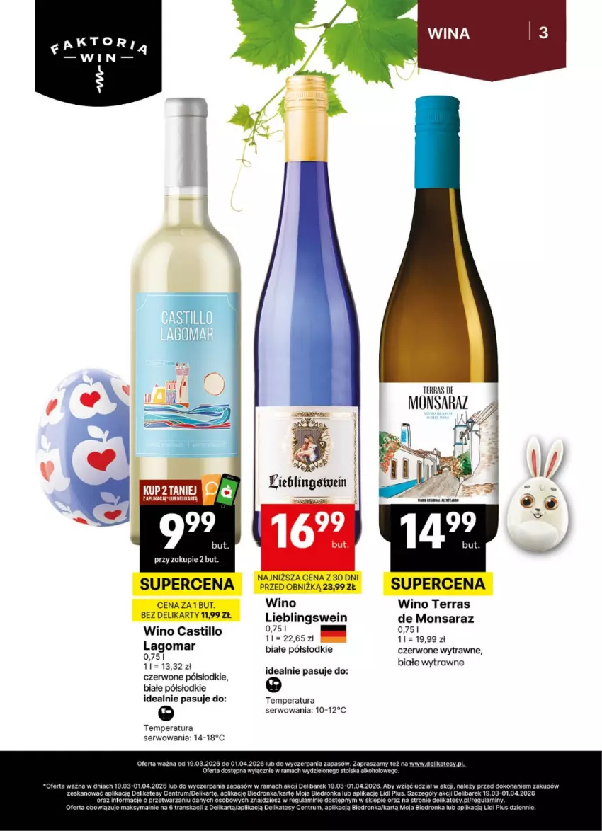 Gazetka promocyjna Delikatesy Centrum - Delibarek DC12-DC13 - ważna 19.03 do 01.04.2026 - strona 3 - produkty: Dron, LG, Rama, Rum, Ser, Tran, Wino