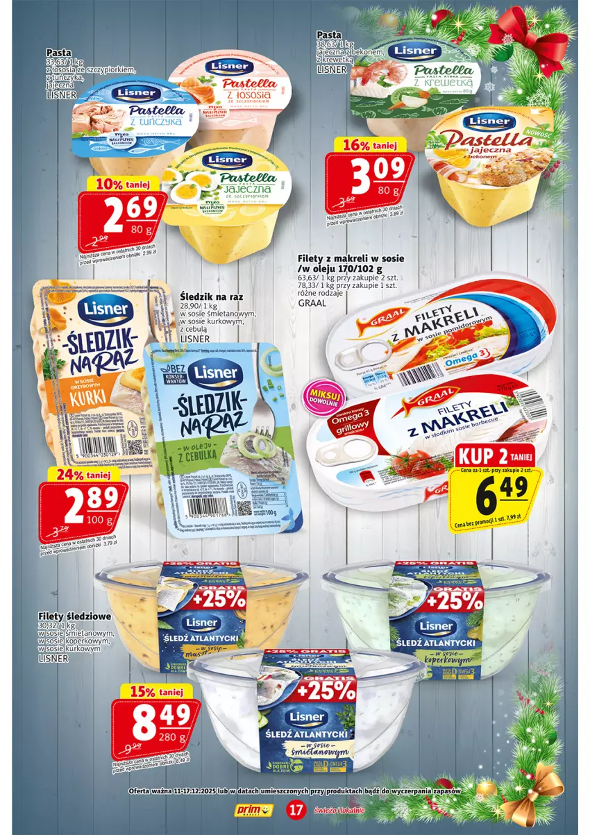 Gazetka promocyjna Prim Market - ważna 11.12 do 17.12.2025 - strona 17 - produkty: Gra, Graal, Lisner, Ryż, Sos, Tuńczyk