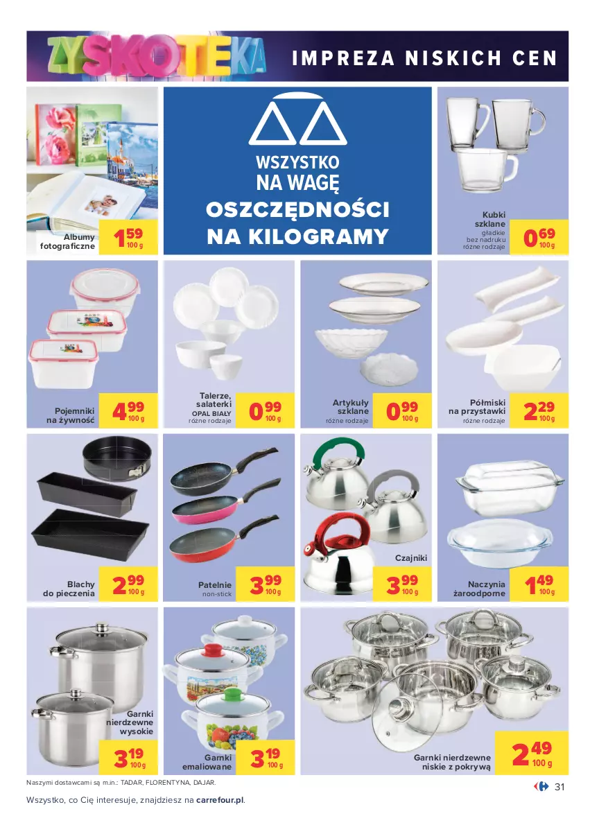 Gazetka promocyjna Carrefour - Gazetka Carrefour Zyskoteka - ważna 12.10 do 17.10.2021 - strona 31 - produkty: Album, Czajnik, Gra, Piec, Pojemnik, Por, Sok, Talerz