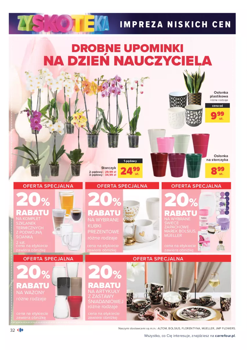 Gazetka promocyjna Carrefour - Gazetka Carrefour Zyskoteka - ważna 12.10 do 17.10.2021 - strona 32 - produkty: Bols, Bolsius, Danio, Osłonka, Storczyk, Wazon