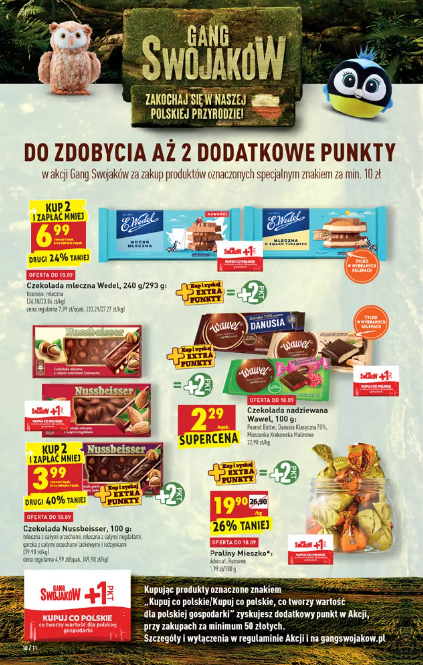 Gazetka promocyjna Biedronka - W tym tygodniu - ważna 16.09 do 22.09.2021 - strona 10 - produkty: Czekolada, Czekolada mleczna, Czekolada nadziewana, Fa, Gin, Praliny, Ser, Wawel