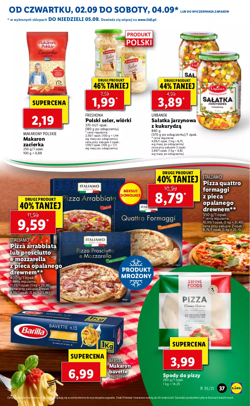 Gazetka promocyjna Lidl - GAZETKA - ważna 02.09 do 05.09.2021 - strona 37 - produkty: Barilla, Maggi, Makaron, Mozzarella, Piec, Pizza, Prosciutto, Sałat, Sałatka, Zacierka