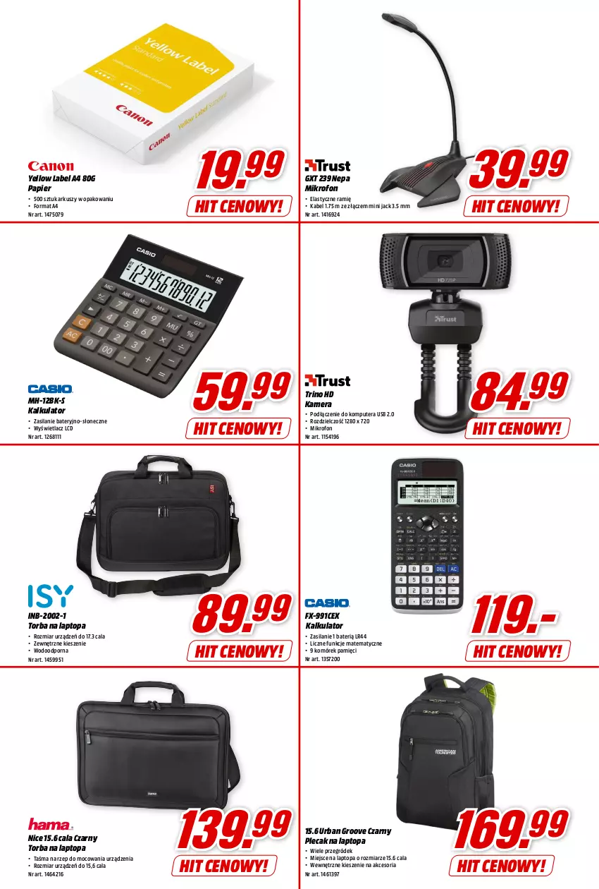 Gazetka promocyjna Media Markt - Gazetka Media Markt - ważna 10.08 do 15.08.2023 - strona 10 - produkty: Kamera, Komputer, Mikrofon, Papier, Plecak, Por, Silan, Tera, Top, Torba, Torba na laptopa