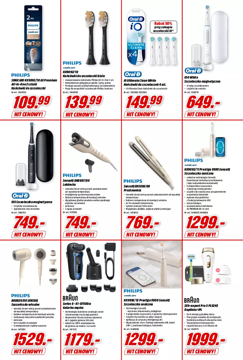 Gazetka promocyjna Media Markt - Gazetka Media Markt - ważna 10.08 do 15.08.2023 - strona 11 - produkty: Akumulator, Depilator, Golarka, Gra, Intel, Kabel USB, Końcówki do szczoteczk, Lokówka, Monitor, Philips, Por, Ser, Sok, Suszarka, Szczoteczka, Szczoteczka soniczna