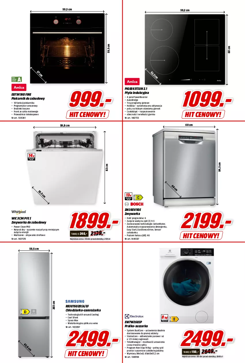 Gazetka promocyjna Media Markt - Gazetka Media Markt - ważna 10.08 do 15.08.2023 - strona 13 - produkty: Booster, Garnek, Gra, Piekarnik, Piekarnik do zabudowy, Płyta, Płyta indukcyjna, Półka, Pralko-suszarka, Rama, Suszarka, Teleskop, Top, Warka, Wino, Zamrażarka, Zmywarka, Zmywarka do zabudowy