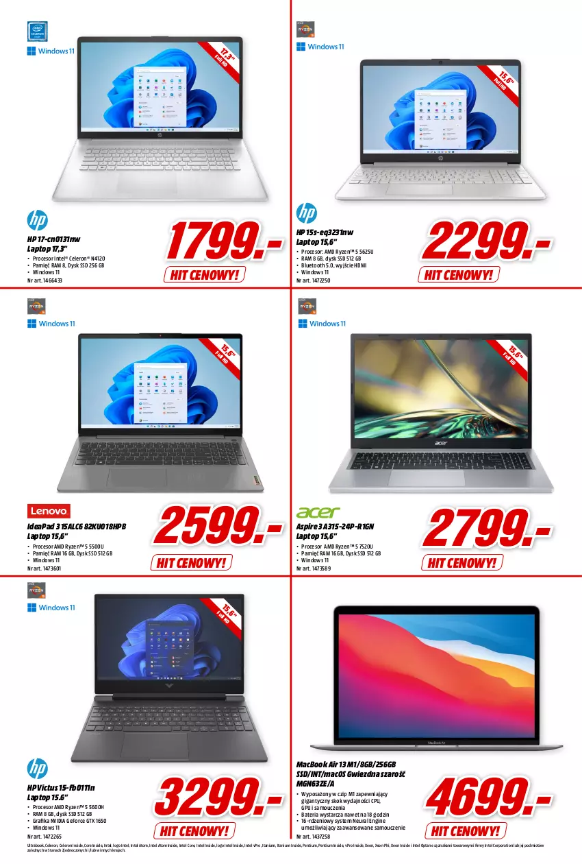 Gazetka promocyjna Media Markt - Gazetka Media Markt - ważna 10.08 do 15.08.2023 - strona 3 - produkty: Bateria, Gin, Gra, Grafika, HP, Intel, Pentium, Por, Procesor, Top