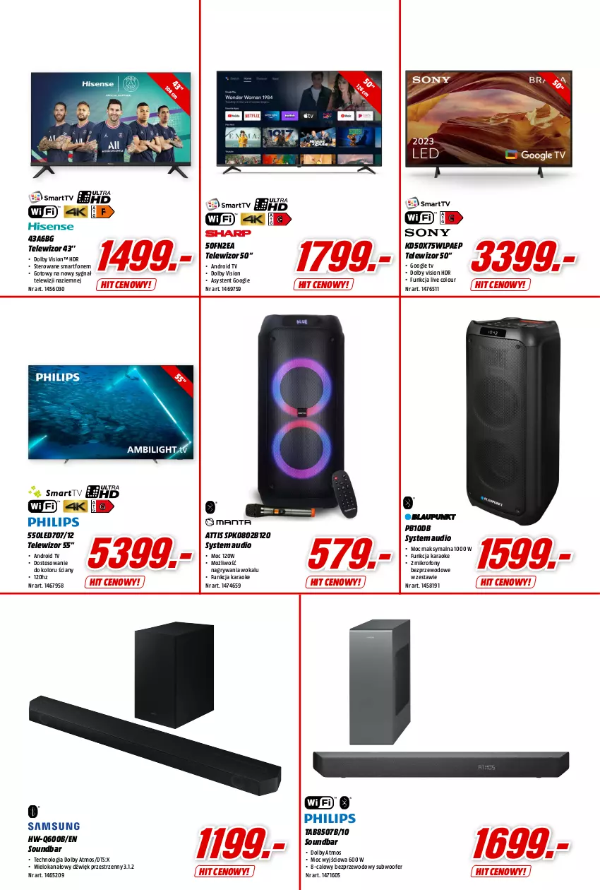 Gazetka promocyjna Media Markt - Gazetka Media Markt - ważna 10.08 do 15.08.2023 - strona 5 - produkty: Android TV, Gry, Mikrofon, Smartfon, Soundbar, Subwoofer, Telewizor