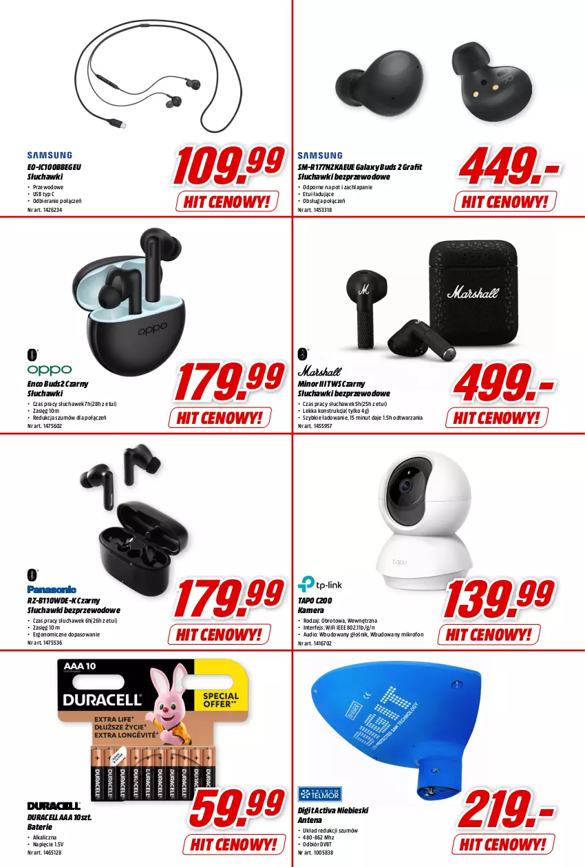 Gazetka promocyjna Media Markt - Gazetka Media Markt - ważna 10.08 do 15.08.2023 - strona 7 - produkty: Duracell, Gala, Głośnik, Gra, Kamera, Mikrofon, Por, Słuchawki, Słuchawki bezprzewodowe