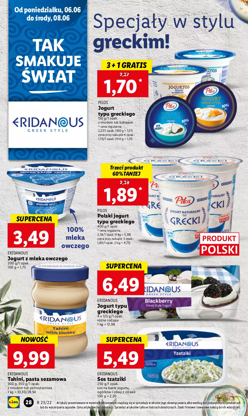 Gazetka promocyjna Lidl - GAZETKA - ważna 06.06 do 08.06.2022 - strona 28 - produkty: Gra, Jogurt, Kokos, Pilos, Sezam, Sos