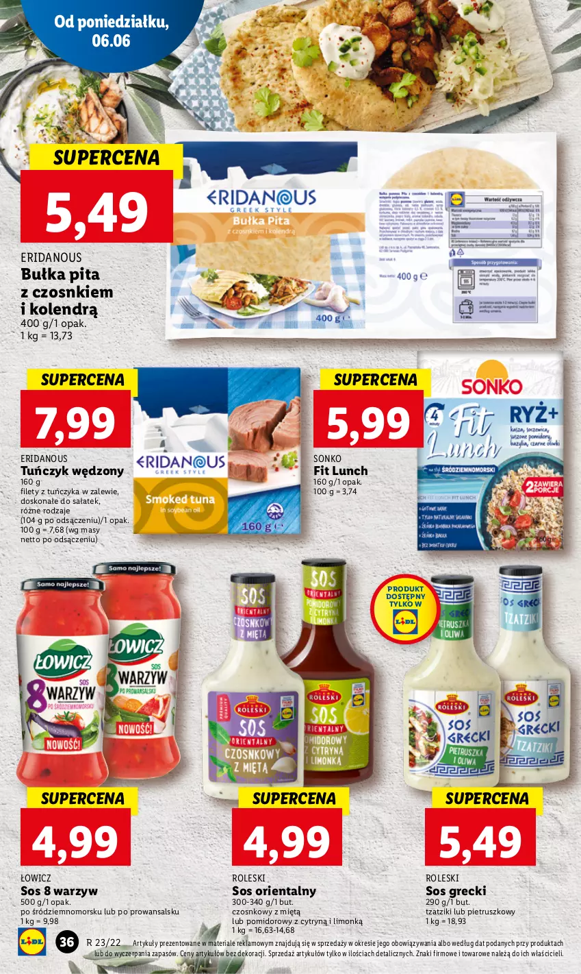 Gazetka promocyjna Lidl - GAZETKA - ważna 06.06 do 08.06.2022 - strona 36 - produkty: Bułka, Sałat, Sonko, Sos, Tuńczyk