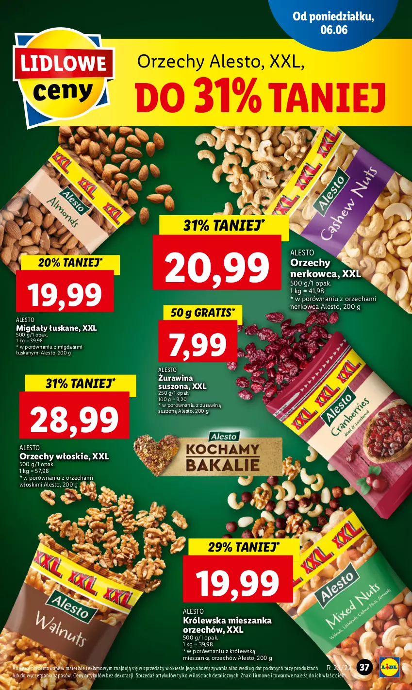 Gazetka promocyjna Lidl - GAZETKA - ważna 06.06 do 08.06.2022 - strona 37 - produkty: Gra, Migdały, Migdały łuskane, Orzechy włoskie, Por