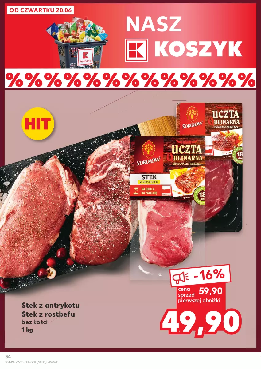 Gazetka promocyjna Kaufland - Gazetka tygodnia - ważna 20.06 do 26.06.2024 - strona 34 - produkty: Kosz, Rostbef, Stek