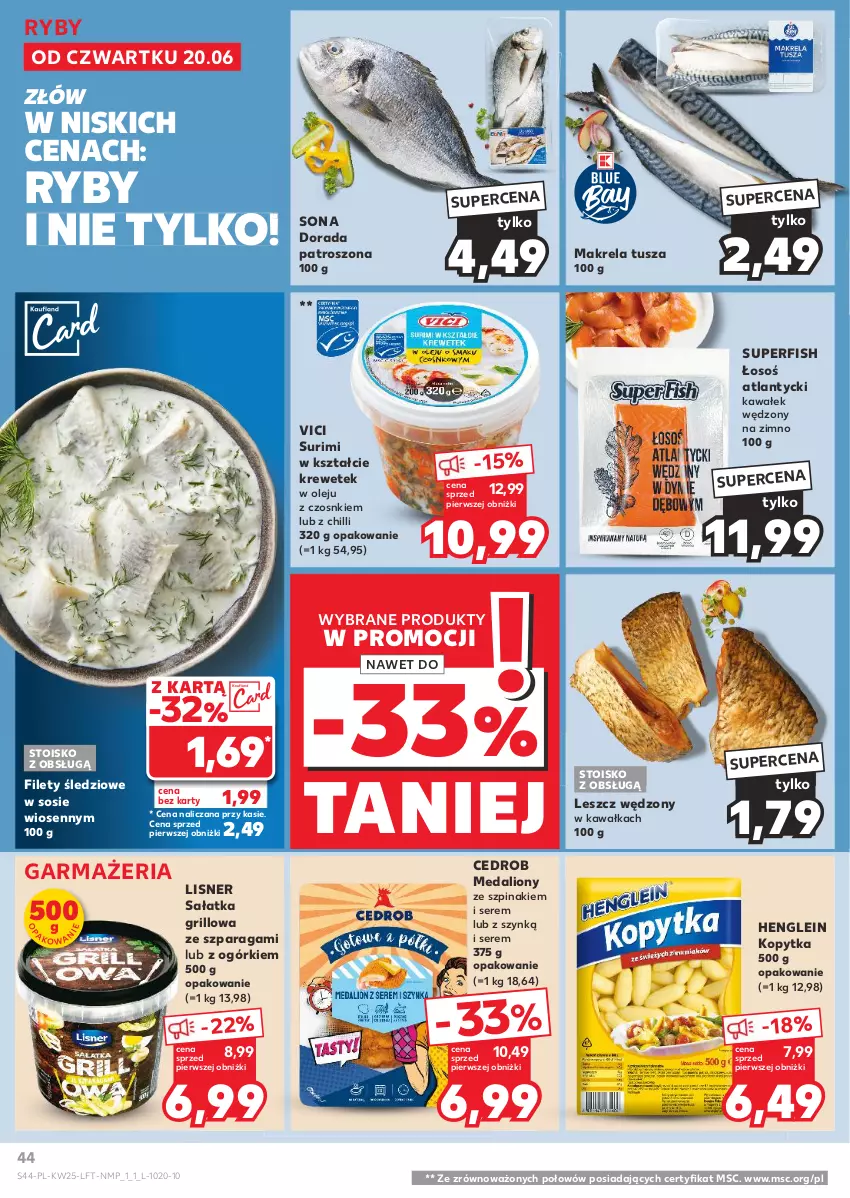 Gazetka promocyjna Kaufland - Gazetka tygodnia - ważna 20.06 do 26.06.2024 - strona 44 - produkty: Grill, Kawa, Kopytka, Lion, Lisner, Olej, Sałat, Sałatka, Ser, Sos, Surimi, Szpinak, Tusz, Wałek