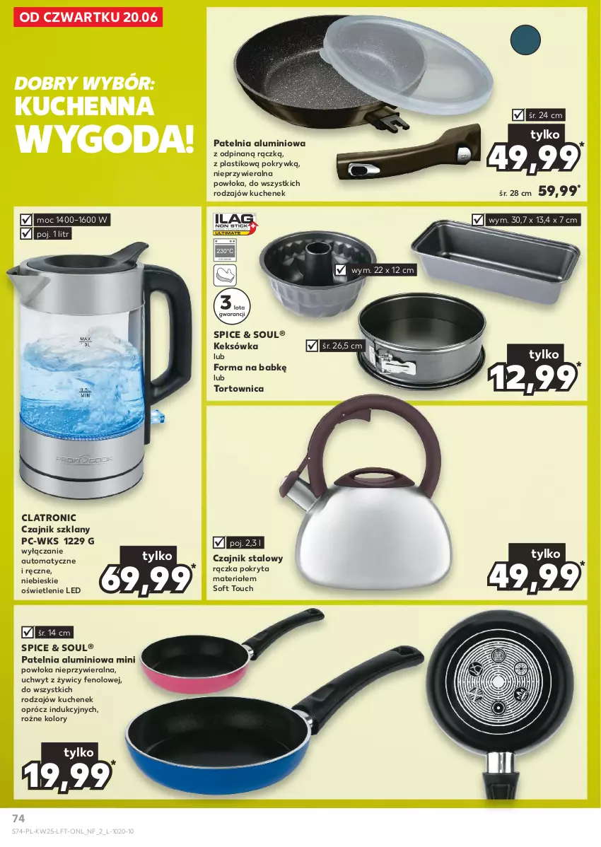 Gazetka promocyjna Kaufland - Gazetka tygodnia - ważna 20.06 do 26.06.2024 - strona 74 - produkty: Czajnik, Keksówka, Patelnia, Tortownica