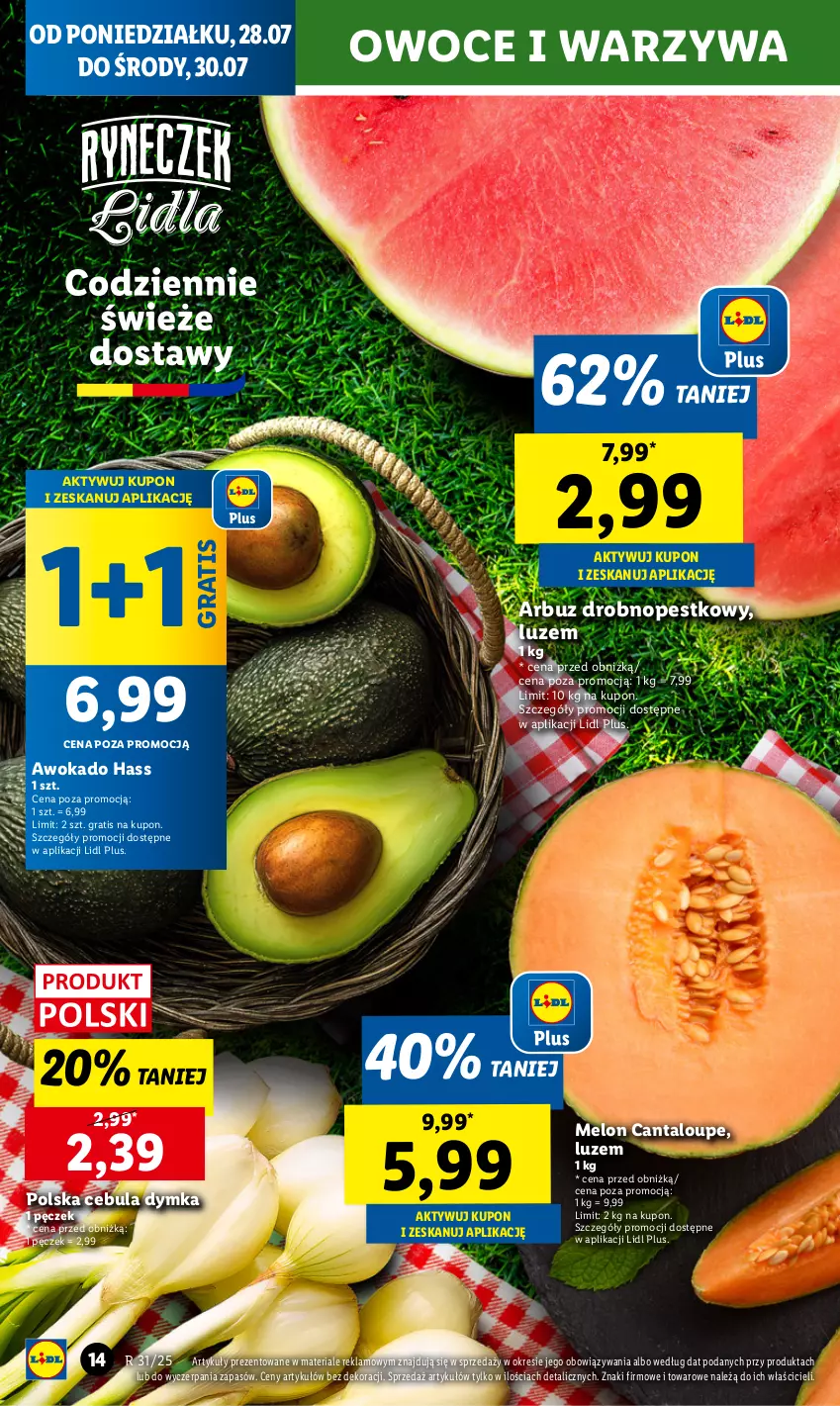 Gazetka promocyjna Lidl - GAZETKA - ważna 28.07 do 30.07.2025 - strona 16 - produkty: Arbuz, Cebula, Gra, Melon, Owoce, Warzywa