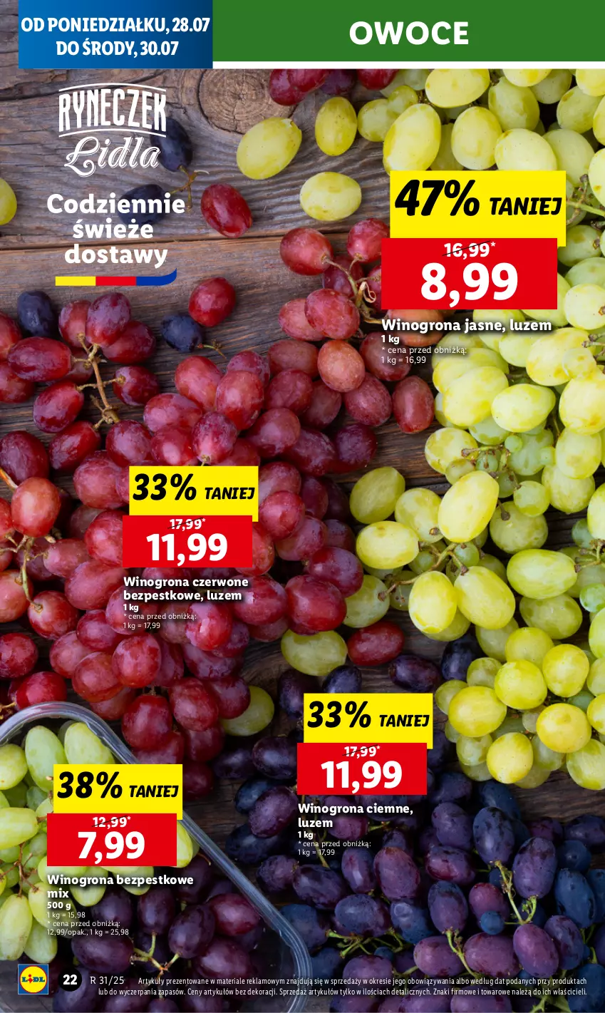 Gazetka promocyjna Lidl - GAZETKA - ważna 28.07 do 30.07.2025 - strona 28 - produkty: Owoce, Wino, Winogrona, Winogrona bezpestkowe
