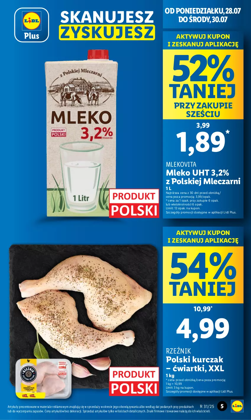 Gazetka promocyjna Lidl - GAZETKA - ważna 28.07 do 30.07.2025 - strona 5 - produkty: Kurczak, Mleko, Mlekovita