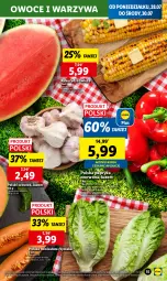 Gazetka promocyjna Lidl - GAZETKA - Gazetka - ważna od 30.07 do 30.07.2025 - strona 17 - produkty: Warzywa, Papryka czerwona, Papryka, Czosnek, Sałat, Owoce, Kukurydza