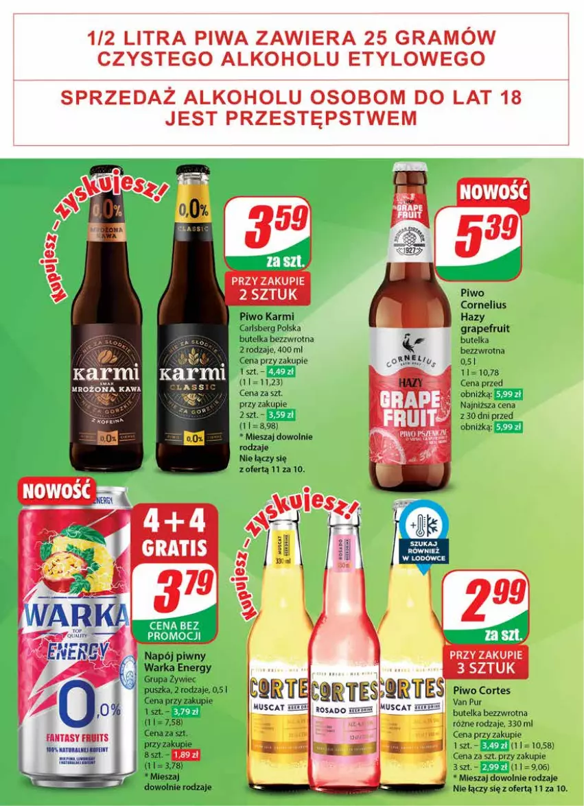 Gazetka promocyjna Dino - Gazetka 37 / 2024 - ważna 11.09 do 17.09.2024 - strona 46 - produkty: Carlsberg, Fa, Fanta, Gra, Karmi, Mus, Napój, Piwa, Piwo, Pur, Warka