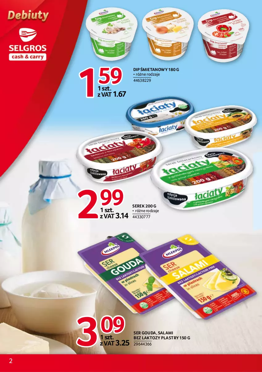 Gazetka promocyjna Selgros - Debiuty w Selgros - ważna 16.09 do 29.09.2021 - strona 2 - produkty: Gouda, Salami, Ser, Serek