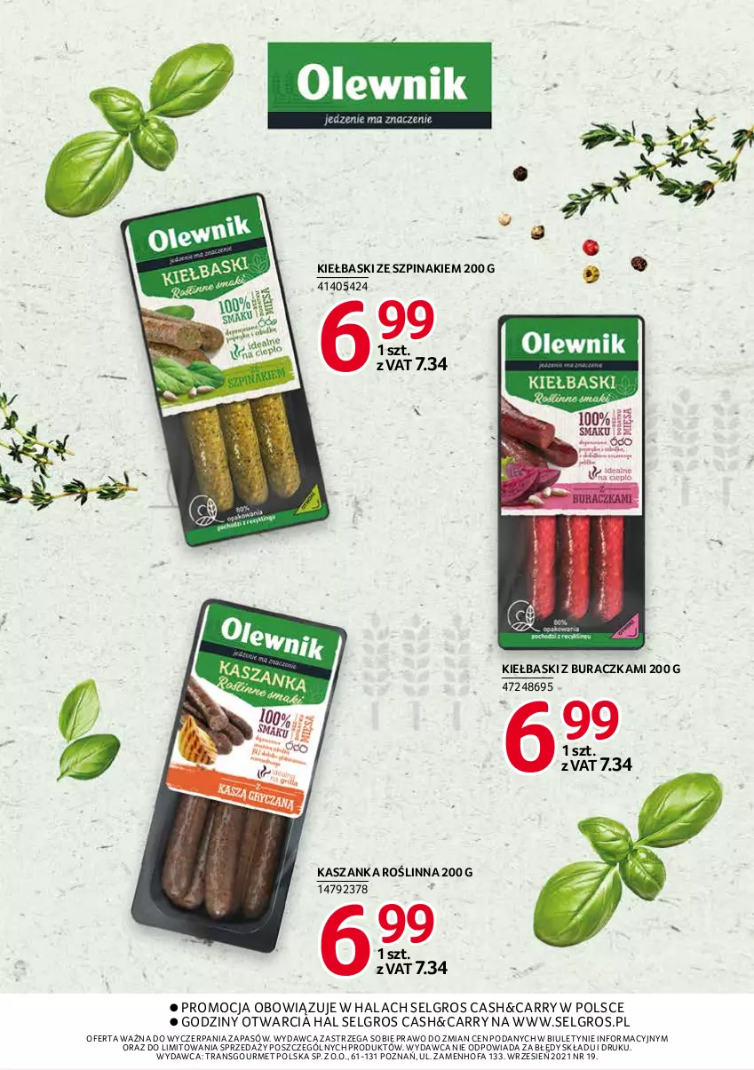 Gazetka promocyjna Selgros - Debiuty w Selgros - ważna 16.09 do 29.09.2021 - strona 23 - produkty: Fa, Kasza, Kaszanka, LG, Szpinak, Tran